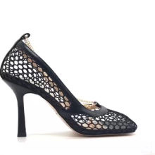 Multi high quality mesh material Med heels fish net Square head for Office Ladies Dating Shoes Easy Wear Slip-on Shoe